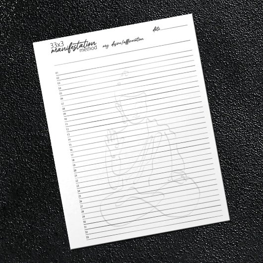 33x3 Manifestationsmethode, Anziehungsgesetz Notizblock