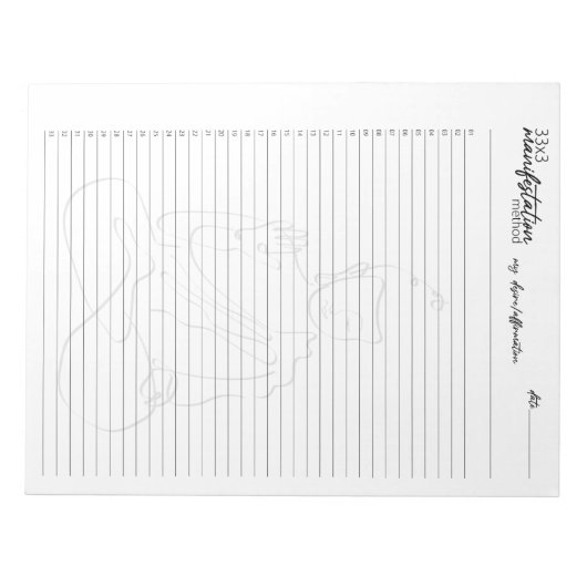 33x3 Manifestationsmethode, Anziehungsgesetz Notizblock (Vorderseite)