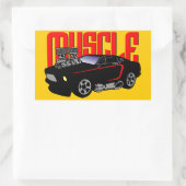 341 Cartoon Muskelwagen Rechteckiger Aufkleber (Tasche)