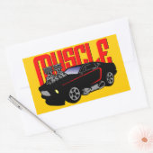 341 Cartoon Muskelwagen Rechteckiger Aufkleber (Umschlag)