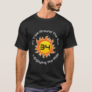34 Ausflüge rund um die Sonne 34. Geburtstag T-Shirt