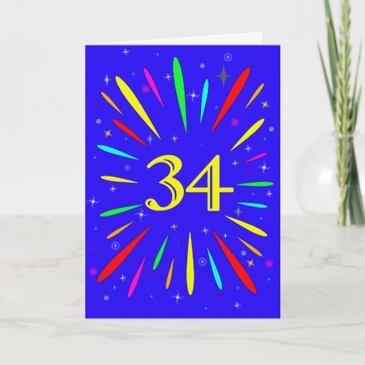 34. Birthday Explosion Card Karte (Vorderseite)