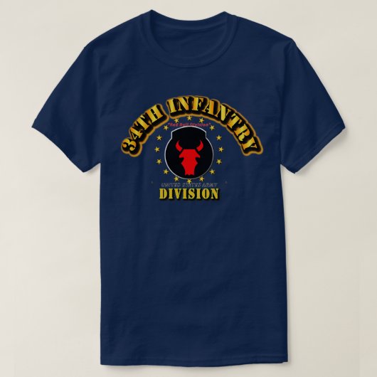 34. Division Red Bull im Infanteriebereich T-Shirt (Design vorne)