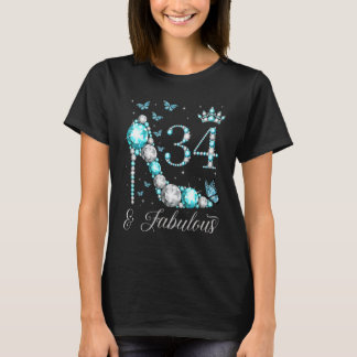 34 & Fabulous 34 Years Old 34. Birthday Queen T-Shirt