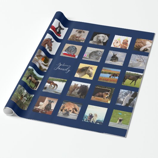 34 FOTO COLLAGE Geschenkwrap - Farbe ändern Geschenkpapier (Ungerollt)