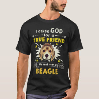 34 fragte Gott - Wahrer Freund - Ein Beagle T-Shirt
