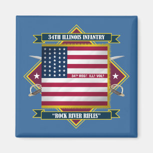 34. Freiwillige Infanterie Illinois Magnet