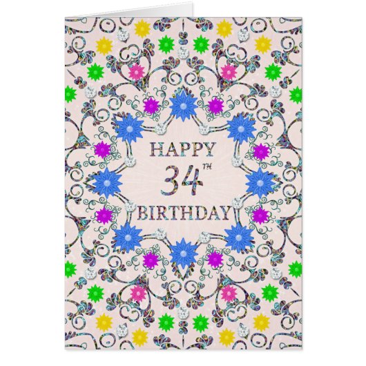 34. Geburtstag Abstrakte Blume (Vorne)