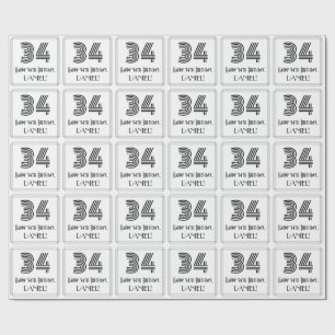 34. Geburtstag: Art Deco Inspiriert Stil "34" + Na Geschenkpapier