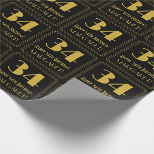 34. Geburtstag ~ Art Deco inspirierter Look "34", Geschenkpapier