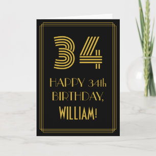 34. Geburtstag: Art Deco inspirierter Look "34" & Karte