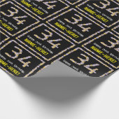 34. Geburtstag: Blumennummer, Individuelle Name, B Geschenkpapier (Ecke)