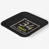 34. Geburtstag: Blumennummer, Individuelle Name, B Pappteller (Gewinkelt)