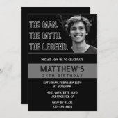 34. Geburtstag Einladungen Black The Man The Legen (Vorne/Hinten)