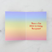 34. Geburtstag — Fun Cake & Candles, w/Individuell Karte (Innenseite)