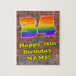 34. Geburtstag: Fun Graffiti-Inspiriert Regenbogen Puzzle