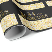 34. Geburtstag Geschenkpapier (Rolleneckpunkt)