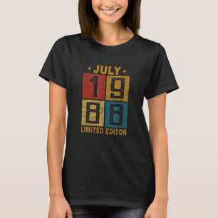 34. Geburtstag Juli 1988 Geboren 1988 34 Jahre alt T-Shirt