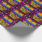 34. Geburtstag: Loving Hearts Pattern, Regenbogen Geschenkpapier (Ecke)