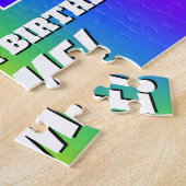 34. Geburtstag — mehrfarbiges Regenbogenmuster "34 Puzzle (Seite)