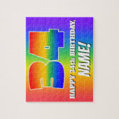 34. Geburtstag — mehrfarbiges Regenbogenmuster "34 Puzzle (Vertikal)