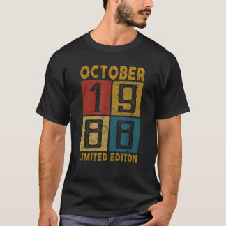 34. Geburtstag Oktober 1988 Geboren 1988 34 Jahre  T-Shirt
