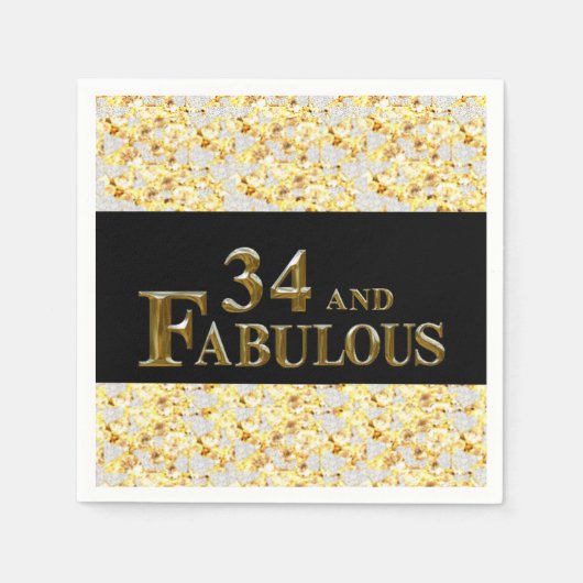34. Geburtstag Serviette (Vorderseite)