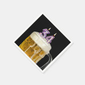 34. Geburtstagsbär auf schwarz Serviette (Ecke)