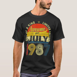 34. Geburtstagsdekorationen Juli 1987 Männer Fraue T-Shirt