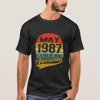 34. Geburtstagsdekorationen Mai 1987 Männer Frauen T-Shirt