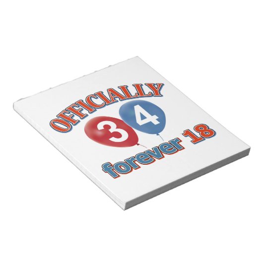 34. Geburtstagsdesigns Notizblock (angewinkelt)