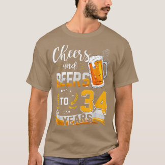 34. Geburtstagsjubiläum und Bier bis 34 Jahre Gebo T-Shirt
