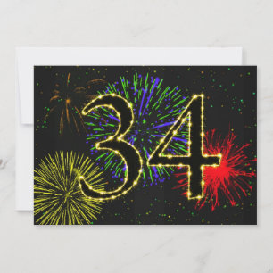 34. Geburtstagsparty Einladung