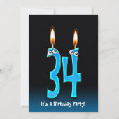 34. Geburtstagsparty Einladung (Vorderseite)