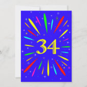 34. Geburtstagsparty Einladung Explosion (Vorderseite)