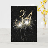 34. Hochzeitstag Sparkler Karte (Gelbe Blume)
