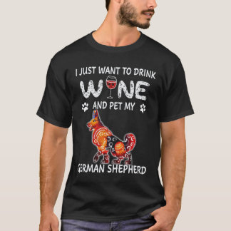 34 Ich will einfach nur Wein trinken und meinen de T-Shirt