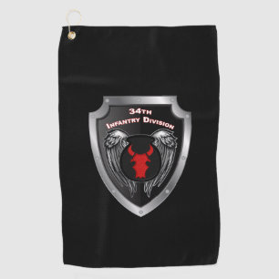 34. Infanterie-Division, kundenspezifischer Schild Golfhandtuch