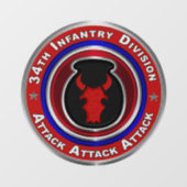 34. Infanterieabteilung Fensteraufkleber (Blatt)