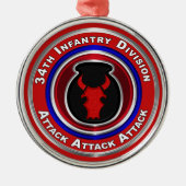 34. Infanterieabteilung Weihnachten halten Ornament Aus Metall (Vorne)