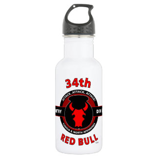 34. INFANTERIEDIVISION" RED BULL " EDELSTAHLFLASCHE