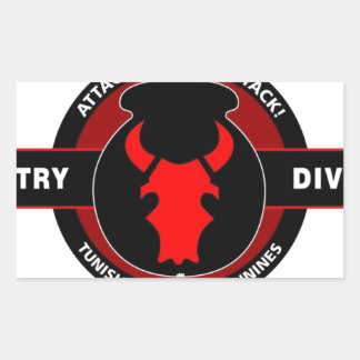 34. INFANTRIEDIVISION" RED BULL" RECHTECKIGER AUFKLEBER