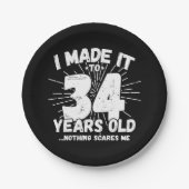34 Jahre alt Sarcastic Meme Funny 34. Geburtstag Pappteller (Vorderseite)