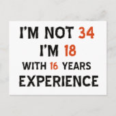 34 Jahre alte Designs Postkarte (Vorderseite)