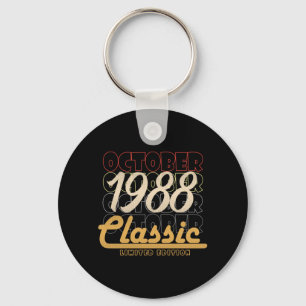 34 Jahre alte Geburtstagsgeschenke Vintage Oktober Schlüsselanhänger
