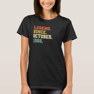 34 Jahre alte Legende seit Oktober 1988 34. Geburt T-Shirt