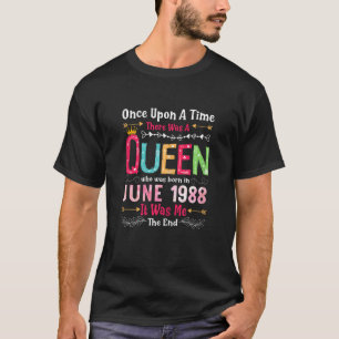 34 Jahre Alte Mädchen 34. GeburtstagKönigin Juni 1 T-Shirt