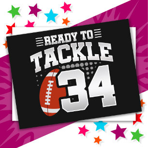34 Jahre alte Tackle Football Party 34. Geburtstag Postkarte