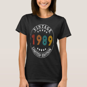 34 Jahre alter Retro Vintag 1989 34. Geburtstag T-Shirt