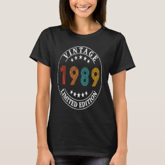 34 Jahre alter Retro Vintag 1989 34. Geburtstag T-Shirt